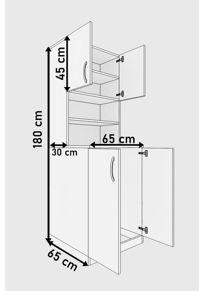 Dekorfim DF03101B Çamaşır Makinesi Dolabı Banyo Dolabı