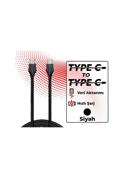 Ttaf T-CHR-03-4 USB-C To USB-C 2.4 A Çelik Zırhlı Şarj Data Aktarım Kablosu 1 M