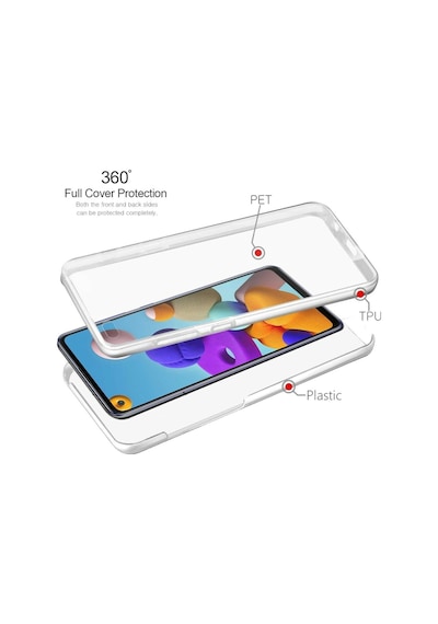 Teknomoda Samsung Uyumlu Galaxy A21S 360 Kilif Seffaf Ön Arka Silikon 470561079