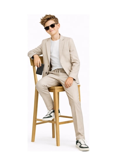 Ahengim Erkek Çocuk Modern Casual Slim Fit Takım Elbise Ak2850 Bej