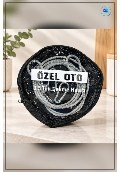 Çelik Araç Çekme Halatı 3.5 Ton Karabinalı Oto Yol Yardım Taşıma