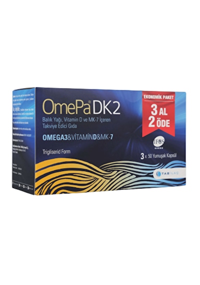 Omepa Dk2 Omega 3 & Vitamin D & Menaq7 50 Yumuşak Kapsül - 3 Al 2 Öde