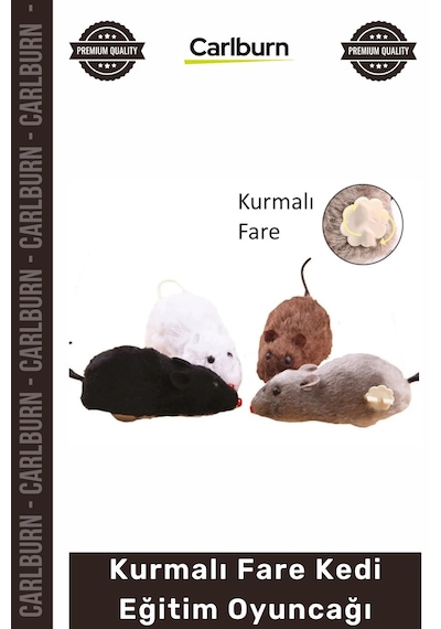 Petshop İnteraktif Hareketli Mekanik Avcılık İçgüdü Geliştiren Kurmalı Fare Kedi Eğitim Oyuncağı