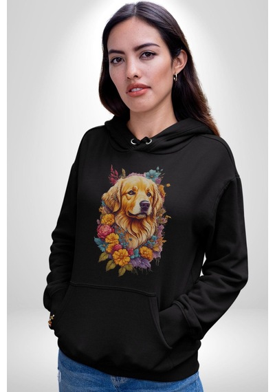 Golden Çiçekli Baby Face Kadın Erkek Siyah Kapüşonlu Sweatshirt Hoodie Siyah Golden Çiçekli Baby Face Kadın Erkek Siyah Kapüşonlu Sweatshirt Hoodie Siyah