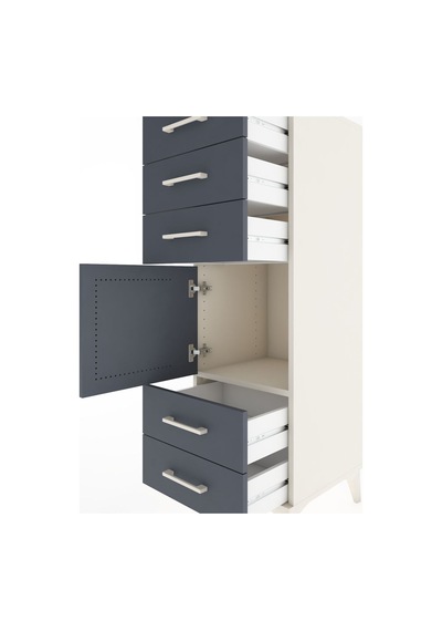 Hyperion Dolap Tek Raflı 5 Çekmeceli Tek Kapaklı 44x44x134 Aytaşı-antrasit Aytası