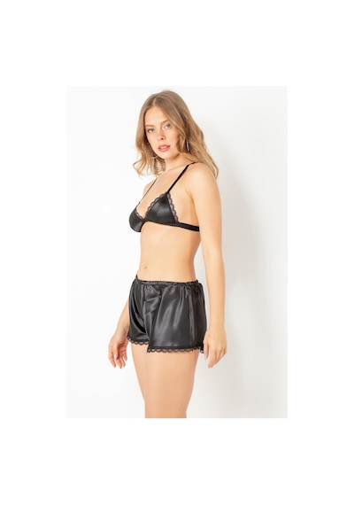 Miorre Dantel Detaylı Dolgusuz Saten Şortlu Bralet Takım 001