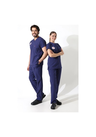 Bflex Unisex Likralı Yarasa Kol Takım Patroit Blue Hemşire