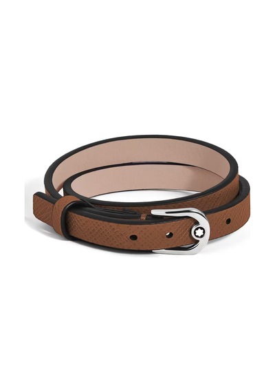 Montblanc Sartorial Deri At Nalı Tokalı Ayarlanabilir Bileklik 13 Kahverengi