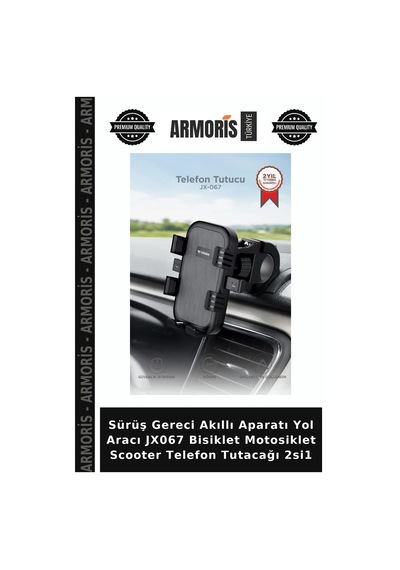 Sürüş Gereci Akıllı Aparatı Yol Aracı Jx067 Bisiklet Motosiklet Scooter Telefon Tutacağı 2si1 Siyah