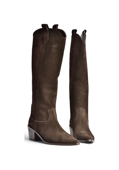 Fox Shoes Z654182361 Kahverengi Hakiki Deri Süet Kalın Topuklu Kovboy Model Kadın Çizme Fox Shoes Z654182361 Kahverengi Hakiki Deri Süet Kalın Topuklu Kovboy Model Kadın Çizme