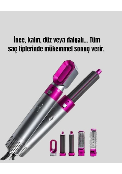 Hnrlıshp Çok Fonksiyonlu Saç Kurutma Ve Şekillendirme Makinesi 5 Başlık