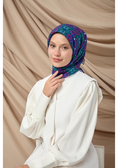 Silk Home Soft Eşarp 73093-06 Saks, Yeşil, Çilek Kırmızısı, Mavi