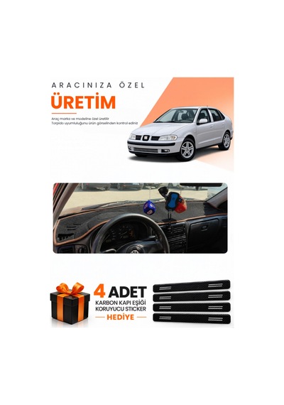 Seat Cordoba 1998-2001 Uyumlu Torpido Koruma Örtüsü Oto Kılıfı - Siyah Kahverengi