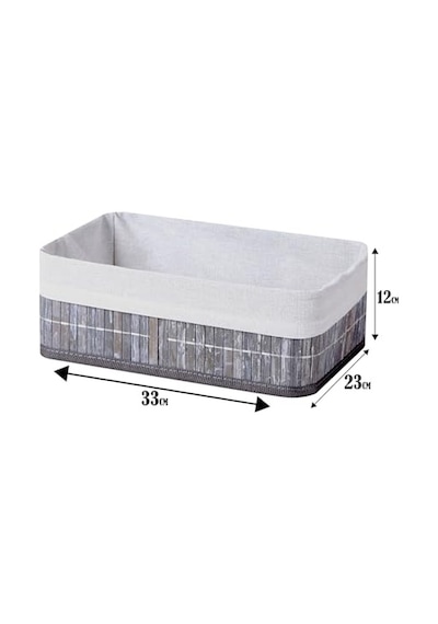 Deconox Bambu Çok Amaçlı Saklama Kutusu Düzenleyici Büyük Boy Organizer, Dekoratif Bambu Düzenleyici Gri 33x23x12cm