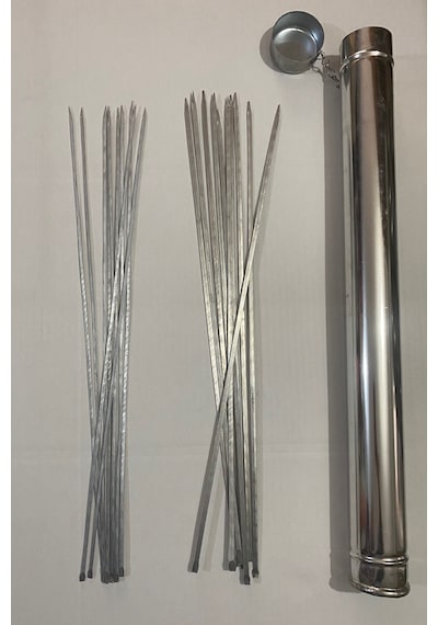 Mobilreyon Mangal Seti,kuşbaşı-ciğer Şişi 60cm+şiş Kabı 21 Parça