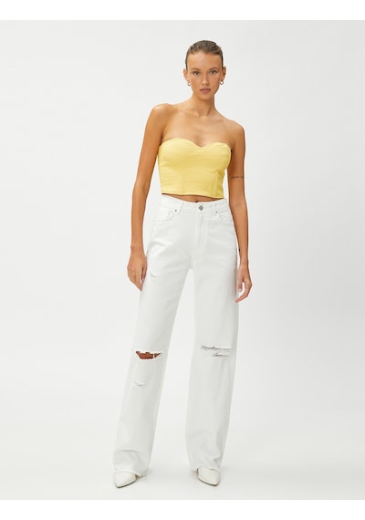 Koton Yırtık Kot Pantolon Yüksek Bel Düz Paça - Nora Jeans Kırık Beyaz 3sal40128md 3SAL40128MD001 Ekru Koton Yırtık Kot Pantolon Yüksek Bel Düz Paça - Nora Jeans Kırık Beyaz 3sal40128md 3SAL40128MD001 Ekru
