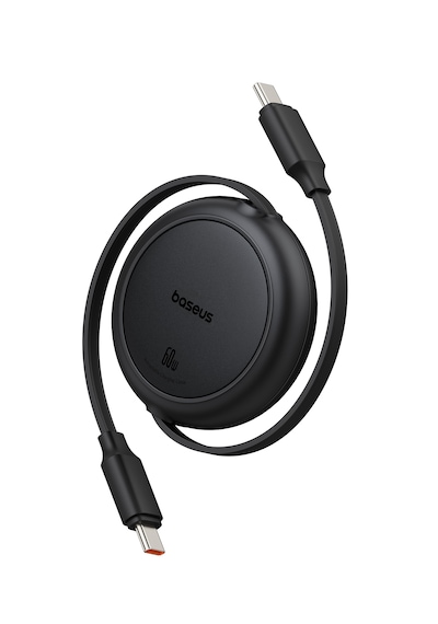 Baseus Free2pull Mini Makaralı Usb-c To Usb-c 100w Hızlı Şarj Ve Data Kablosu, Siyah 100 Cm
