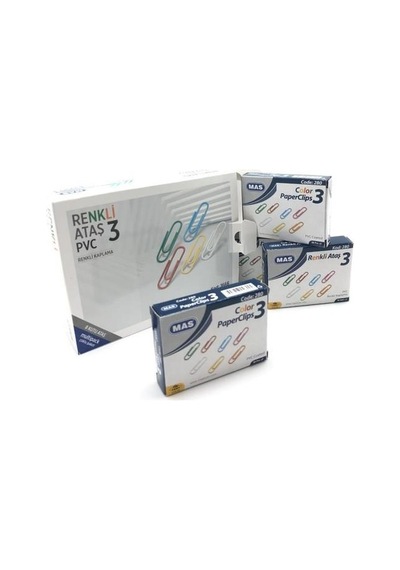 Mas 1666 Renkli Ataş 28Mm Pvc Kaplı 8'li