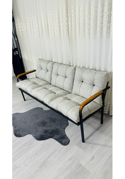 Madame Home Karanfil Balkon, Bahçe, Cafe - Metal Kanepe Koltuk Takımı 3 Lü Açık Gri Madame Home Karanfil Balkon, Bahçe, Cafe - Metal Kanepe Koltuk Takımı 3 Lü Açık Gri