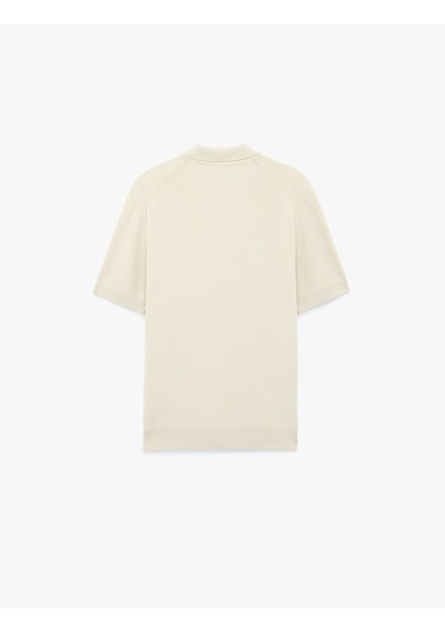 Koton Regular Fit Viskon Polo Yaka Kısa Kollu Triko Tişört Bej 6sam70038ht Ekru