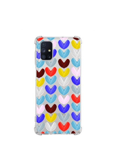 Prinrify Galaxy M51 Uyumlu Water Color 1 Baskılı Şeffaf Köşe Korumalı Antişok Kılıf