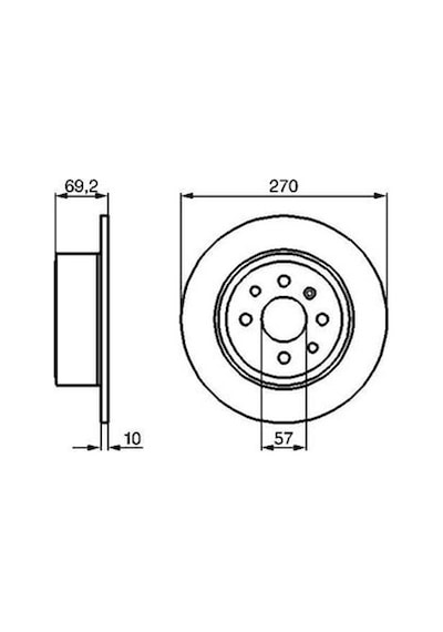 Opel Vectra B 1.6 1995-2002 Bosch Arka Disk 270mm 2 Adet