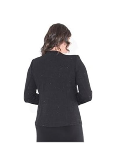 Ladies First Büyük Beden 3115 Siyah Ceket+Atlet Abiye Ikili Takım