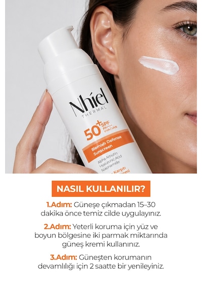 Nhiel Thermal Leke Karşıtı ve Bariyer Güçlendirici SPF 50+ PA++++ Güneş Kremi 50 ml | Yeni Nesil Filtreler