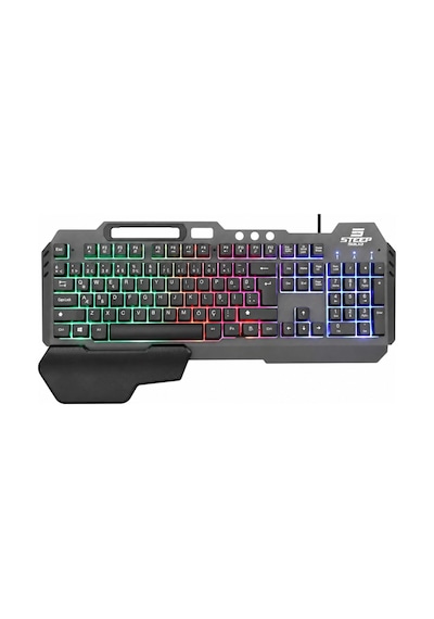 Gaming Klavye Mekanik Hisli Bilek Destekli Kablolu Rainbow Işıklı Oyuncu Klavye
