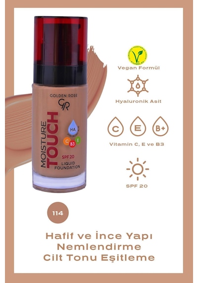Moisture Touch Liquid Foundation Spf20 No: 114 Nemlendirici Etkili Fondöten