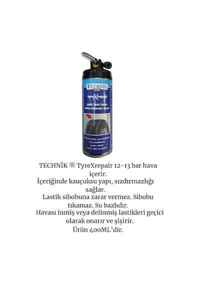 Technik Tyrexrepair Lastik Tamir Kiti Spreyi 400ml