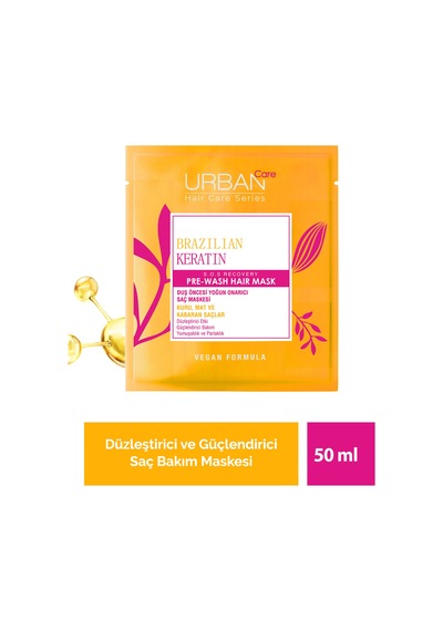 Brezilya Keratin Düzleştirici Etkili Duş Öncesi Saç Bakım Maskesi-2x50ml-vegan