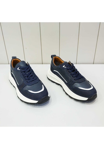 Bys Beystil Hakiki Deri Lacivert Sneaker Erkek Ayakkabı