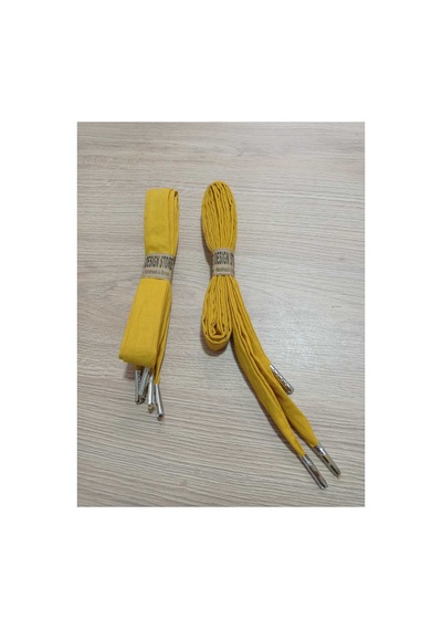 Bsgshop Hardal Sarısı Poplin Kumaş Ayakkabı Bağcığı - 90 Cm Metal Uçlu Sarı - 873666745 Sarı