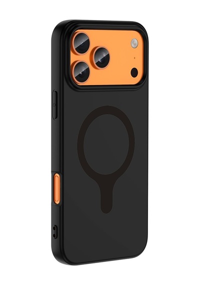 Apple İphone 17 Pro Max Kılıf M-safe Şarj Özellikli Zore Aris Silikon Kapak Siyah