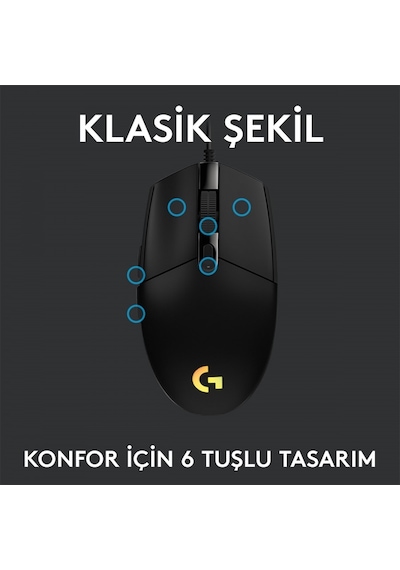 LOGITECH G G102 LIGHTSYNC 8000-DPI RGB OYUNC   MOUSE 910-005823
