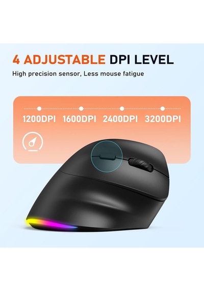 Ergonomik Fare, Kablosuz Dikey Fare Rgb Arkadan Aydınlatmalı Şarj Edilebilir Fare, Bluetooth 5.2 + 3.0 Ve Usb-a Usb-c Adaptörlü 4 Ayarlanabilir Dpı, Mac/windows/andriod/pc/tablet/iPad Uyumlu İçin Diğer Ergonomik Fare, Kablosuz Dikey Fare Rgb Arkadan Aydınlatmalı Şarj Edilebilir Fare, Bluetooth 5.2 + 3.0 Ve Usb-a Usb-c Adaptörlü 4 Ayarlanabilir Dpı, Mac/windows/andriod/pc/tablet/iPad Uyumlu İçin Diğer