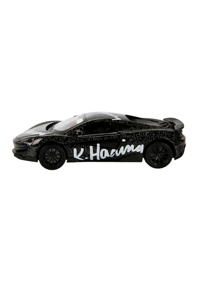 1:32 Sesli Ve Işıklı Rmz Hobby Keith Haring Serisi Die Cast Çek Bırak Model Araba - Siyah Mclaren 60