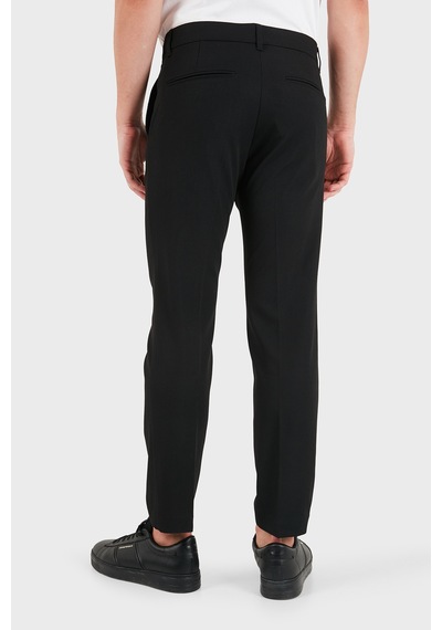 Hugo Yün Karışımlı Regular Fit Düz Paça Pantolon Erkek Pantolon 50564009 001 Siyah