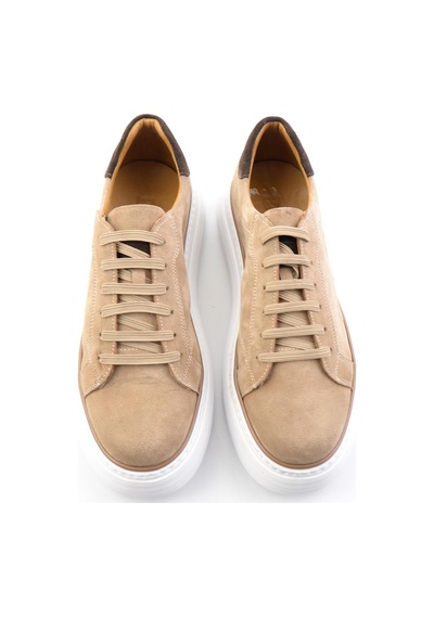 Bej Hakiki Deri Erkek Sneaker E01811256002 Bej