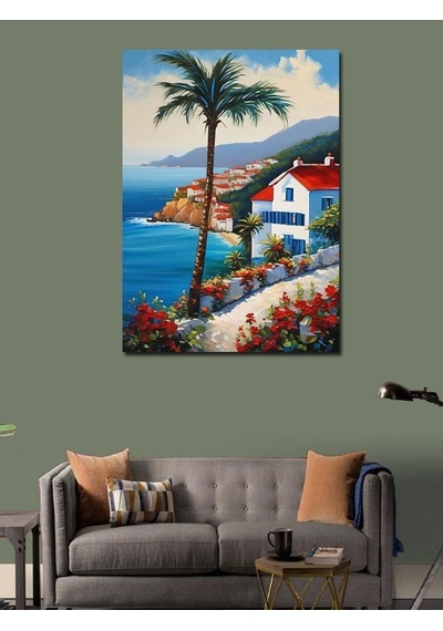 Kanvas Tablo Sahil Evi Manzarası 50cmx70cm