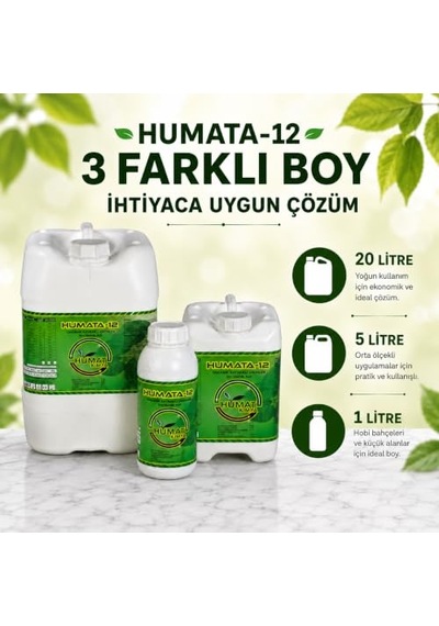 Humata 12 Leonardit Menşeili Sıvı Humik Asit Organik Sıvı Gübre 1 Litre 0.75 LT - 2.5 LT - 12 KG