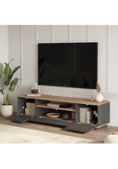 Aven Tv Ünitesi Tv Sehpası Kapaklı 180cm Çam-antrasit Ave7-aa Atlantik Çam - Antrasit Aven Tv Ünitesi Tv Sehpası Kapaklı 180cm Çam-antrasit Ave7-aa Atlantik Çam - Antrasit