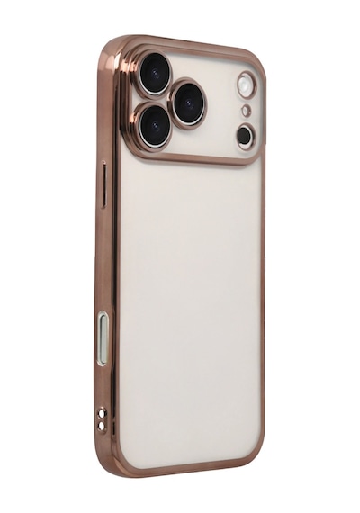 Apple Uyumlu iPhone 17 Pro Max Uyumlu Lensli Silikon - Çöl Titanyum