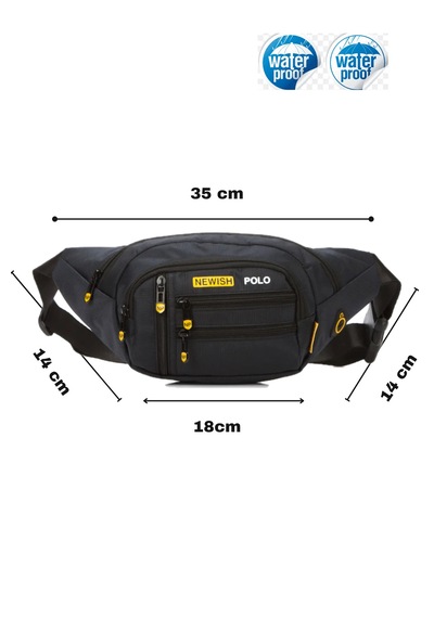 Newish Polo Çapraz Bel Ve Omuz Çantası-free Bag Siyah Sarı
