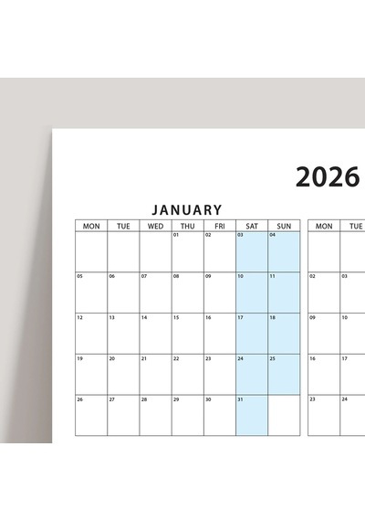 2027 Yıllık Planlayıcı Duvar Takvimi, Aylık Planlayıcı Takvim, Pastel Gökkuşağı Renkler