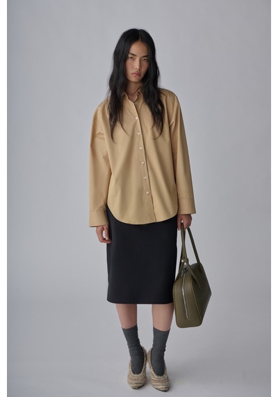 Suud Collection Camel Page Oversize Gömlek