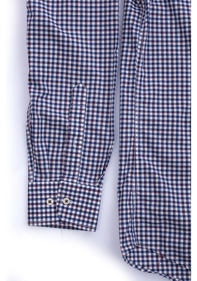 Giant Kareli Uzun Kol Erkek Gömleği - Modern Fit Lacivert