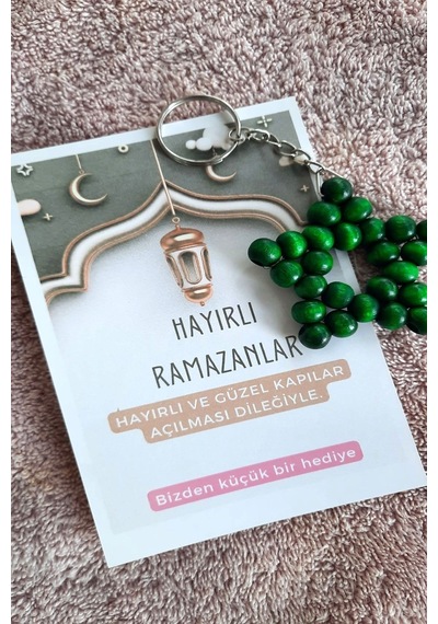 5 Adet Yeşil Yıldız Anahtarlık - Ramazan Hediyesi - Konsept