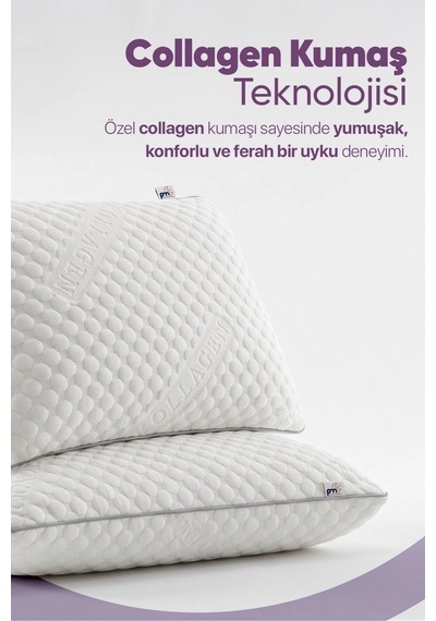 Collagen Boyun Destekli Ortopedik Visko Yastık - Güzellik Yastığı Beyaz Dokulu